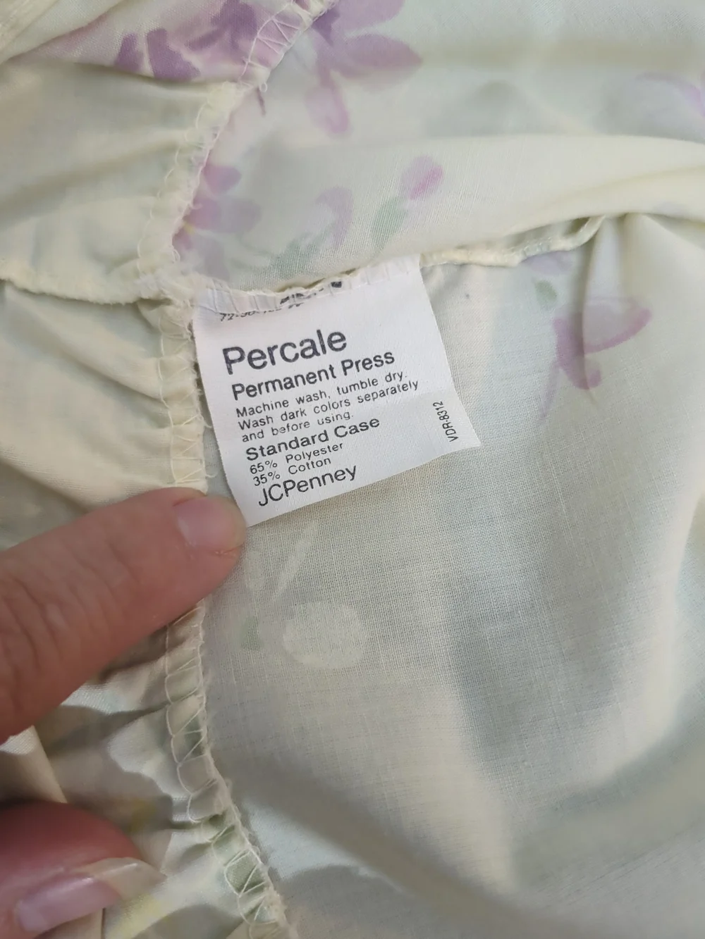 Vintage JCPenney Percale Ruffled Lace Floral Standard Pillowcase Set Cottagecore